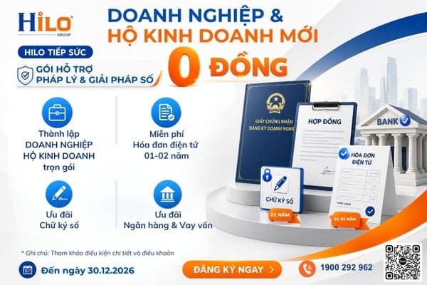 Gói hỗ trợ 0 đồng dành cho doanh nghiệp & hộ kinh doanh mới thành lập – Giải pháp pháp lý & chuyển đổi số toàn diện